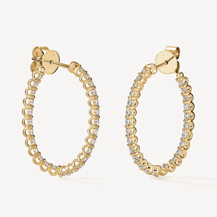 Boucles d'Oreilles Créoles Grande Roue | LeDiamanti Maroc