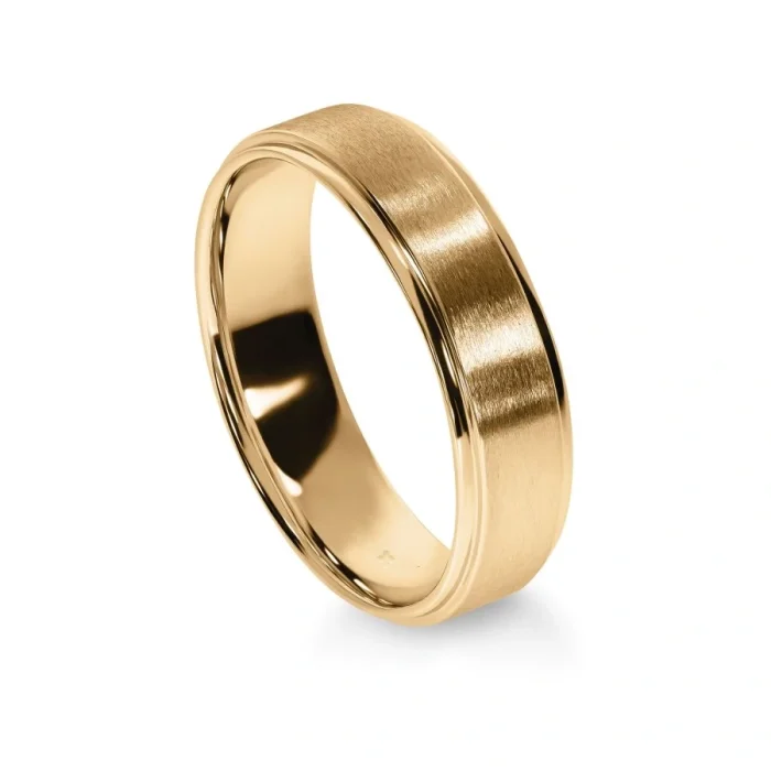 Alliance Homme Ruban Brossé en Or 5 MM | LeDiamanti Maroc