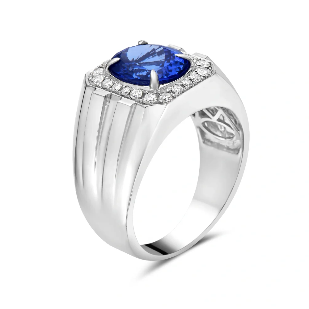 Alliance Homme Albéric : Platine, Saphir & Diamants – Image 2