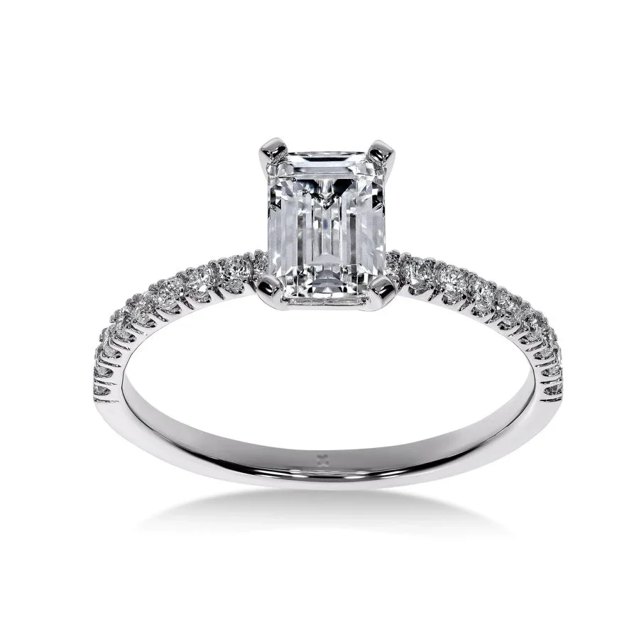 Ma Promise - Bague de Fiançailles Diamant Émeraude | LeDiamanti Maroc