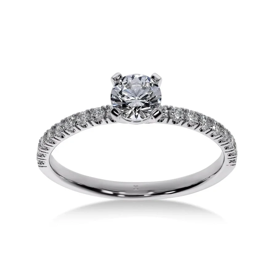 Ma Promise - Bague de Fiançailles Diamant Rond | LeDiamanti Maroc
