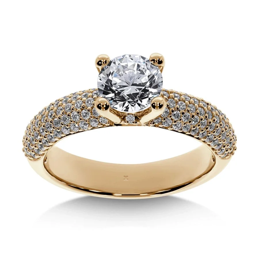 Bague de Fiançailles Diamant Rond Héritage | LeDiamanti Maroc