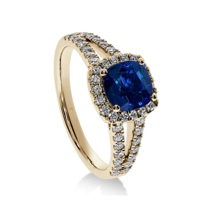 Bague de Fiançailles Saphir bleu Impérial | LeDiamanti Maroc