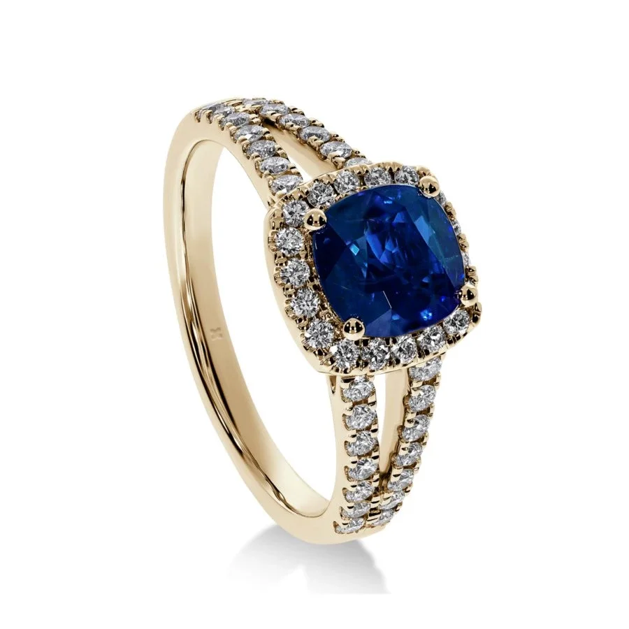 Bague de Fiançailles Saphir bleu Impérial | LeDiamanti Maroc