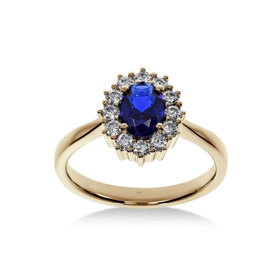 Bague de Fiançailles Saphir bleu Lumière| LeDiamanti Maroc