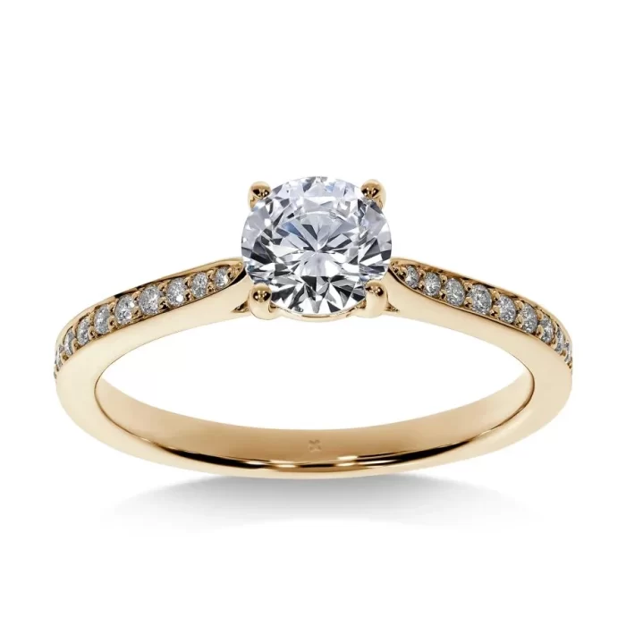 Bague de Fiançailles Diamant Rond Trésor | LeDiamanti Maroc
