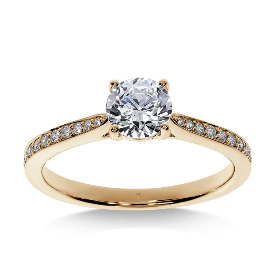 Bague de Fiançailles Diamant Rond Trésor | LeDiamanti Maroc