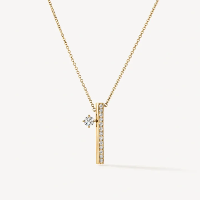 Collier Juste un Trait - Élégance Minimaliste en Diamants Naturels | LeDiamanti Maroc