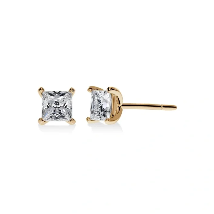 Boucles d'Oreilles Diamant Princesse | LeDiamanti Maroc