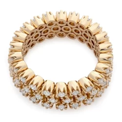 Alliance ZigZag En V Large - Taille 50 - Plaqué Or Laminé 18K - Marque Dolly-Bijoux / RM France - Neuf Avec Étiquettes