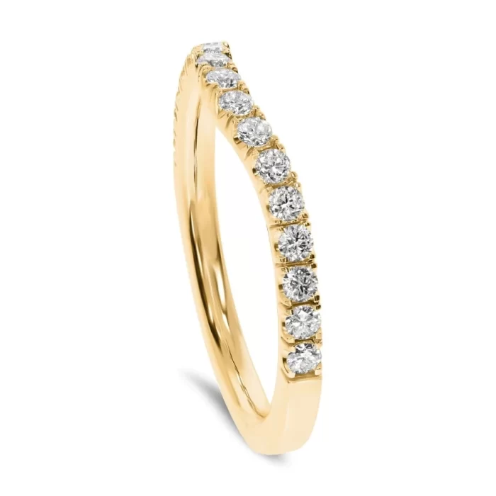Alliance Diamants Ronds Pavée Courbe | LeDiamanti Maroc