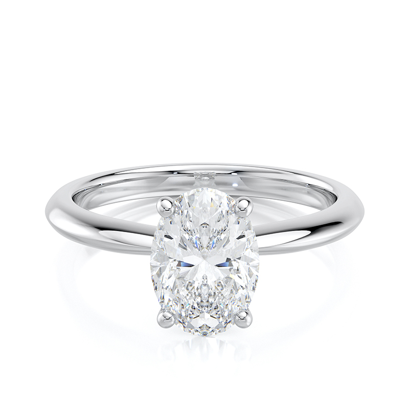 Bague de mariage Love Story – Diamant ovale & or 18K | LEDIAMANTI Maroc