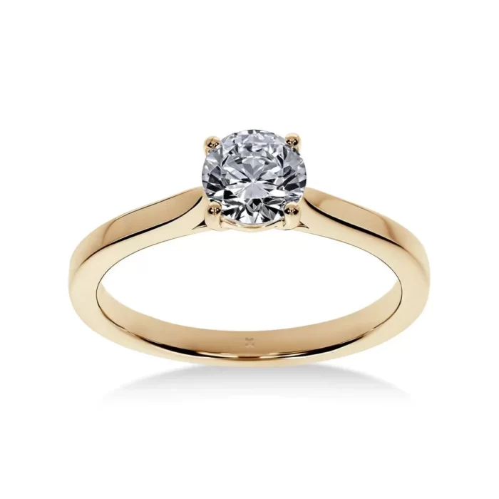Bague de Fiançailles Diamant Rond Élégance | LeDiamanti Maroc