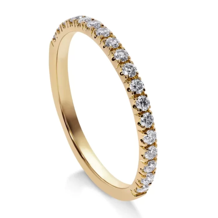 Alliance Pavée Or Blanc 18K & Diamants Ronds | LeDiamanti Maroc