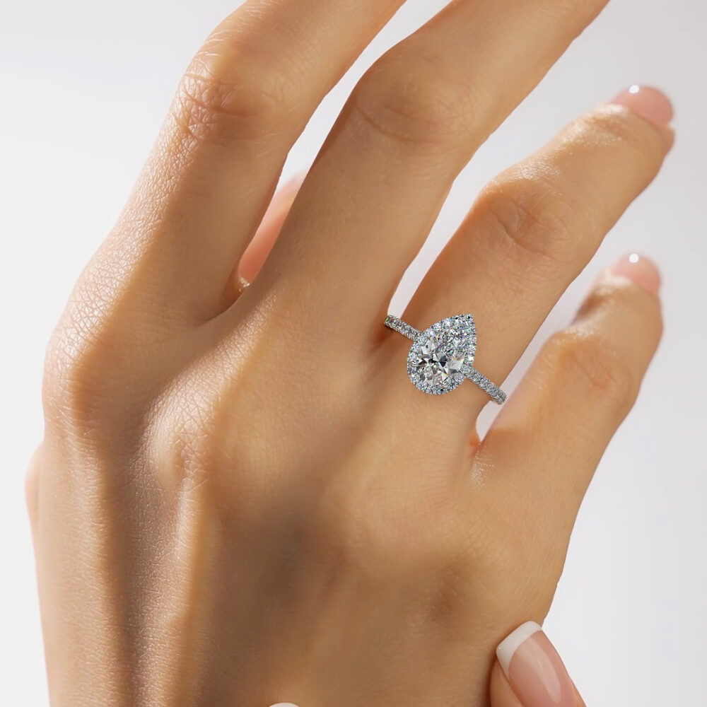 Bague de mariage Belle – Diamant poire | LeDiamanti