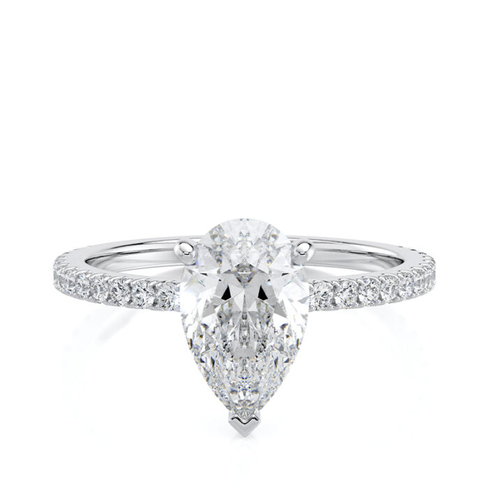 Bague Mon Amour LEDIAMANTI en diamant poire avec pavage sur or 18K