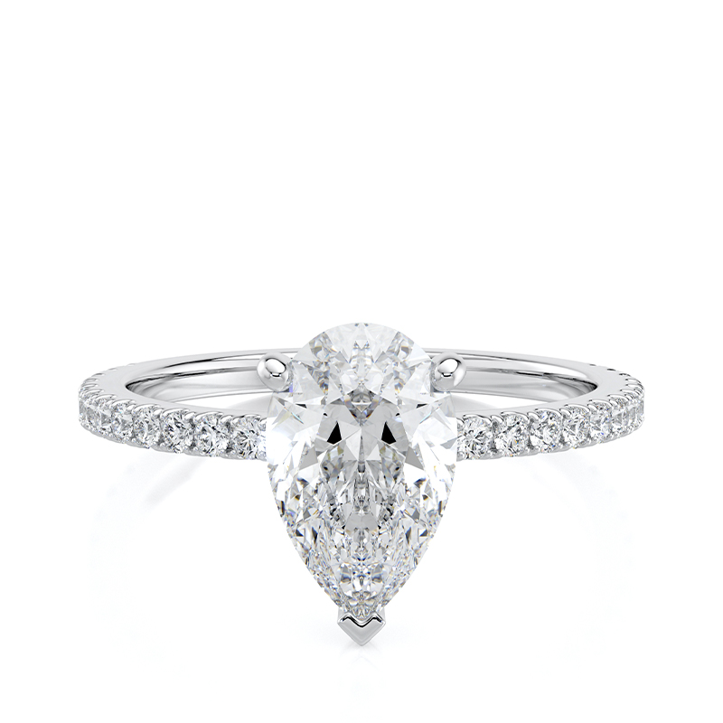 Bague Mon Amour LEDIAMANTI en diamant poire avec pavage sur or 18K