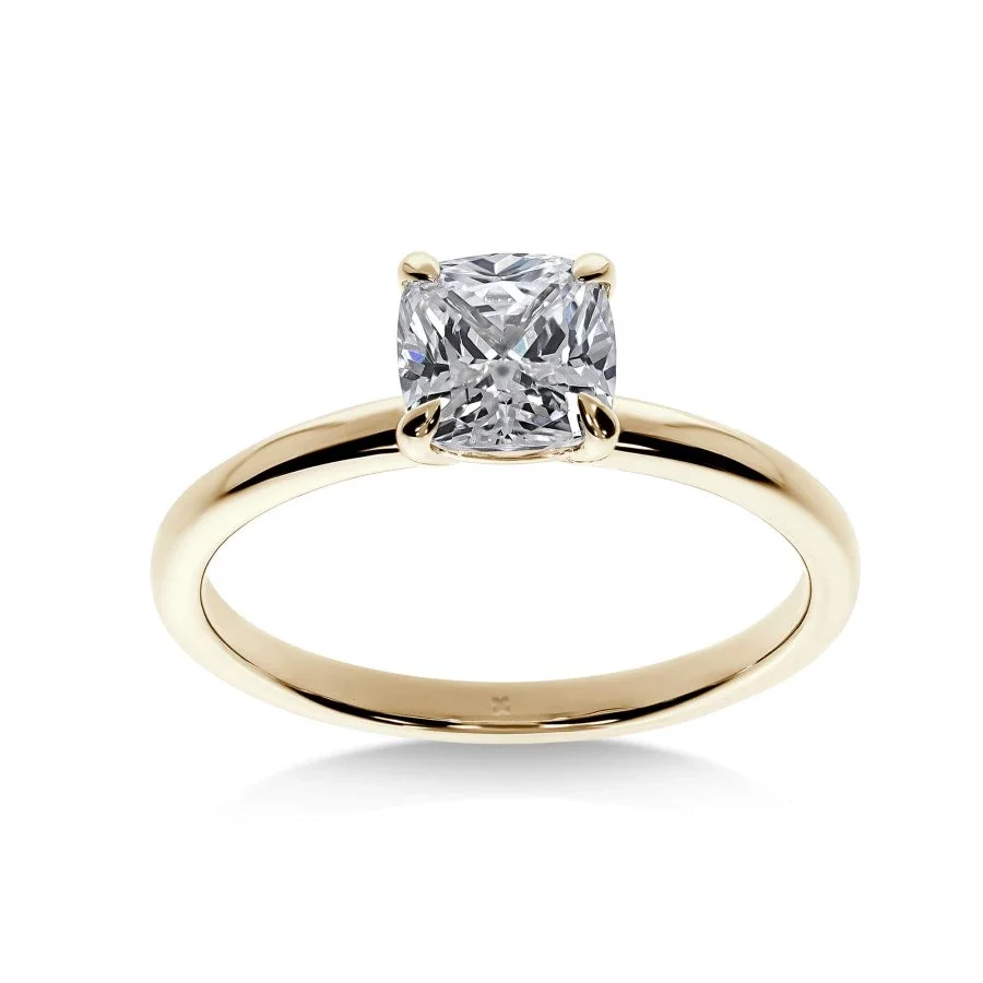 Bague de Fiançailles Diamant Coussin Éclat | LeDiamanti Maroc