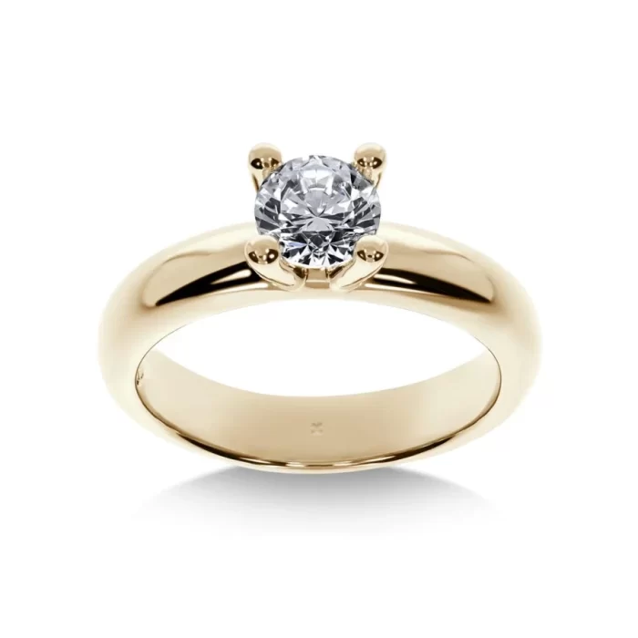 Bague de Fiançailles Diamant Rond Promesse | LeDiamanti Maroc