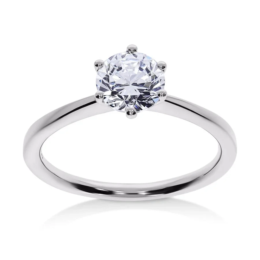 Bague de Fiançailles Diamant Rond Pur | LeDiamanti Maroc