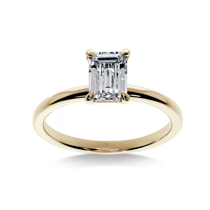 Bague de Fiançailles Diamant Émeraude Éclat | LeDiamanti Maroc
