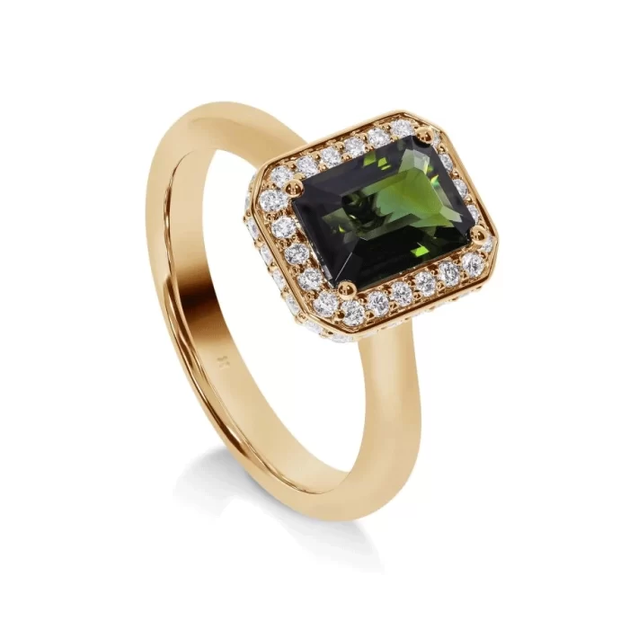 Bague de Fiançailles Tourmaline et Diamants | LeDiamanti Maroc